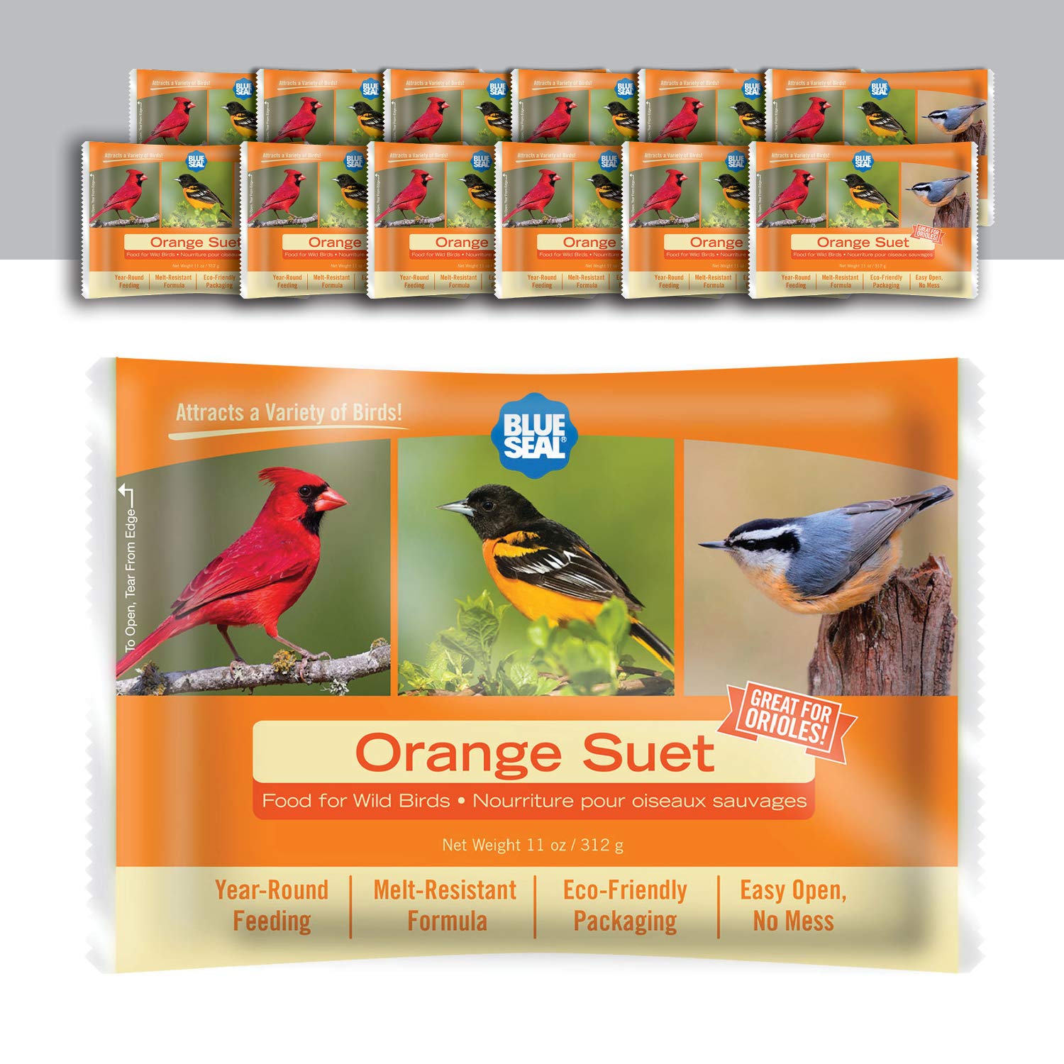 Blue Seal Suet Cakes front view, pack of 12