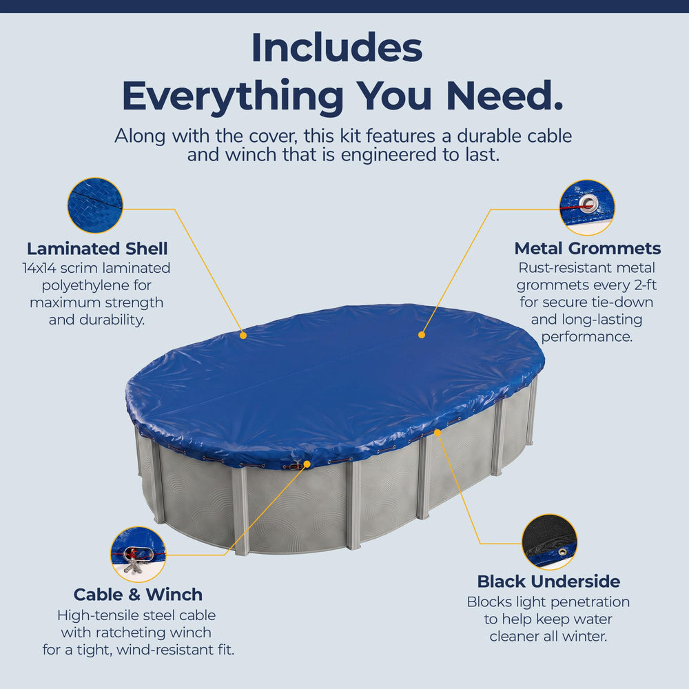 Blue Wave Pool Cover showing the underside