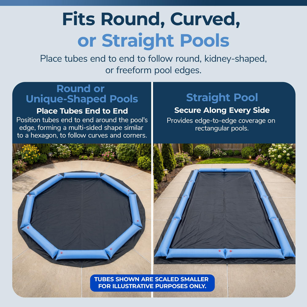 Blue Wave water tube demonstrating flexibility around pool edges