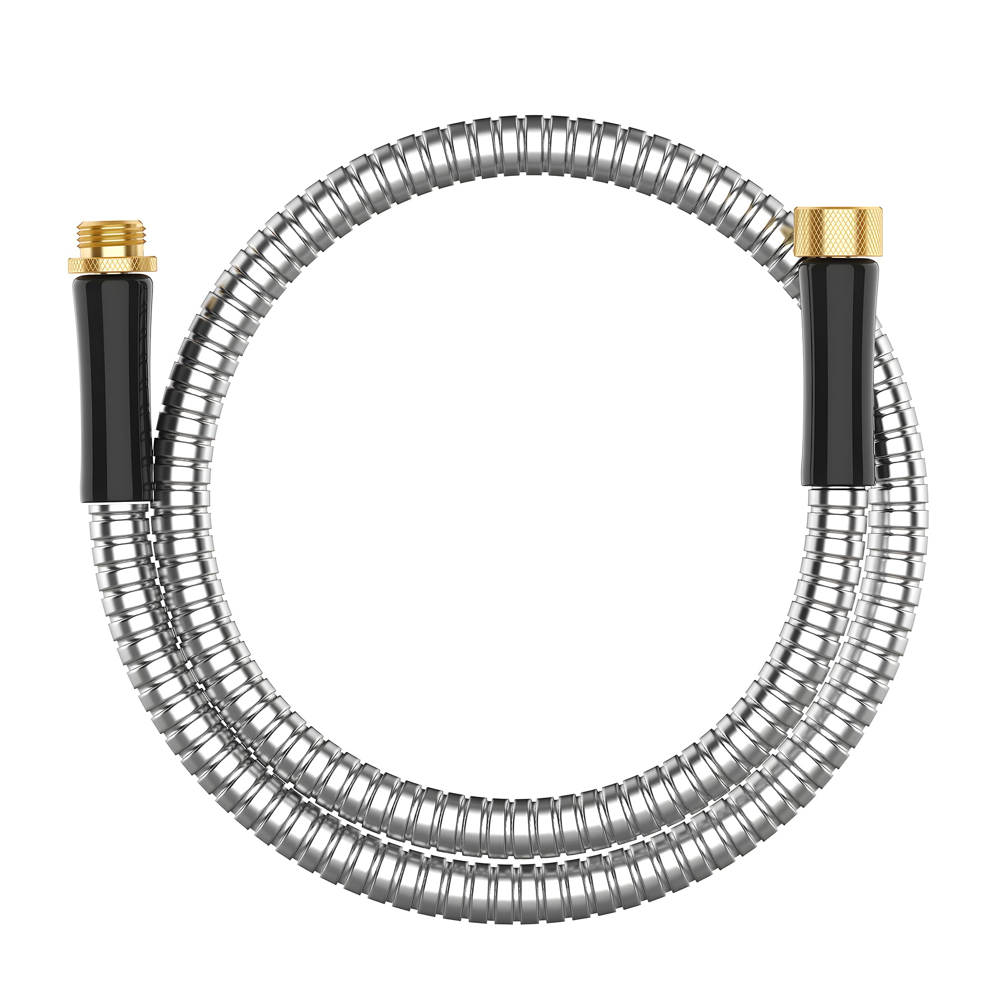 BlueGarden 5 ft Short Metal Garden Hose with brass fittings