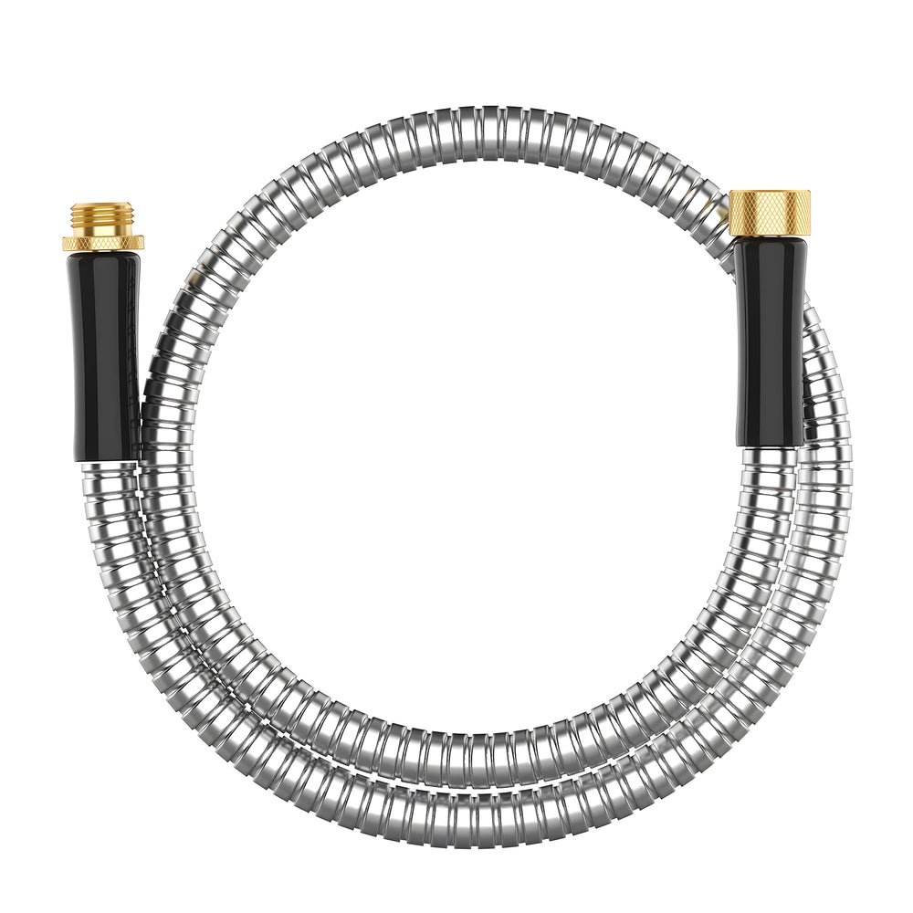 BlueGarden 5 ft Short Metal Garden Hose with brass fittings
