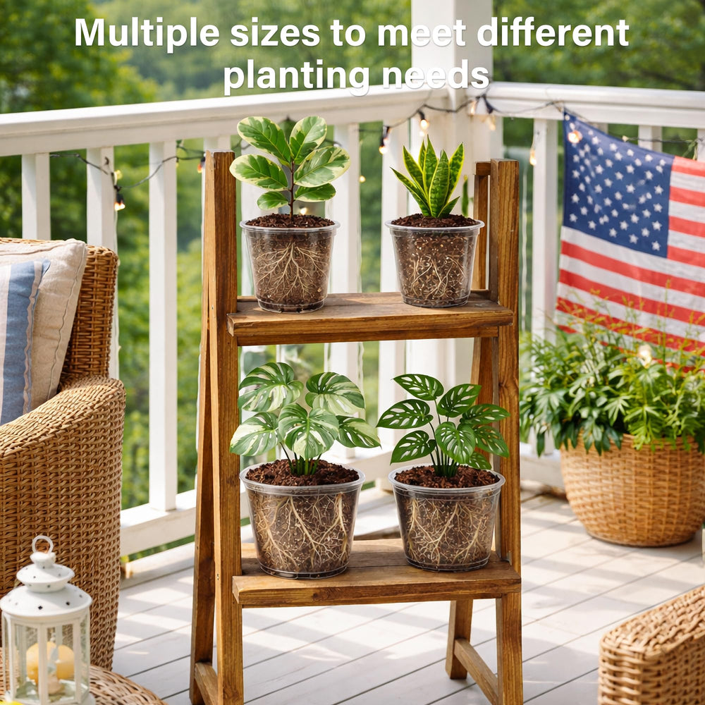 Bluepro Clear Nursery Pots 10-inch stacked