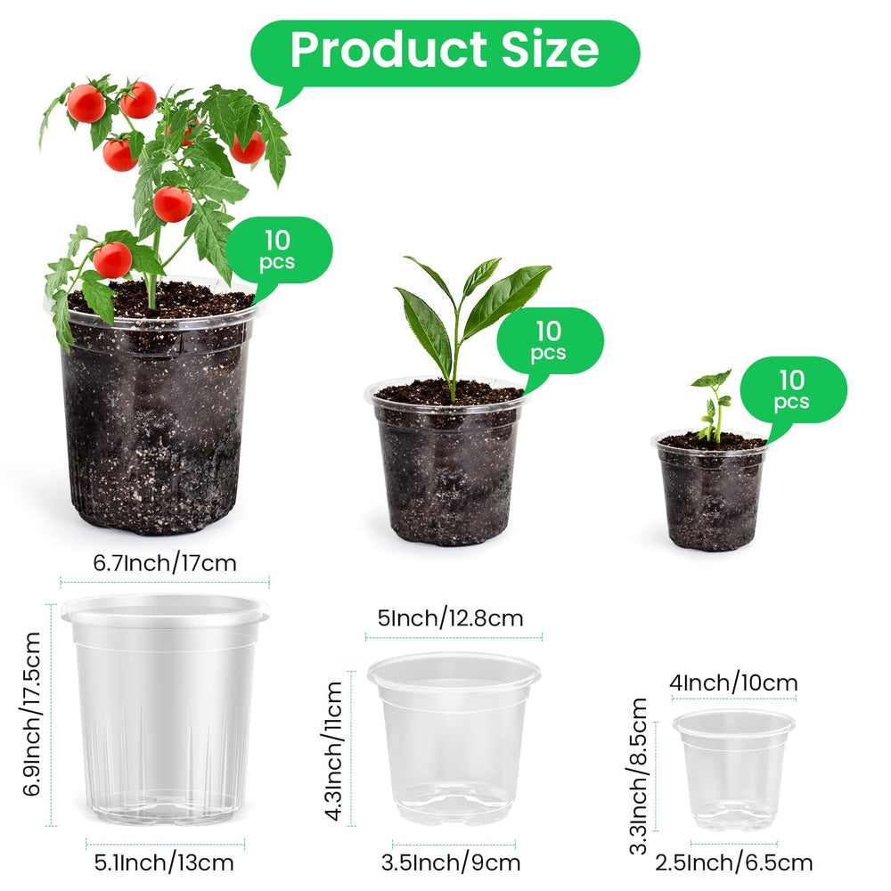 Bluepro Clear Nursery Pots 5-inch size front view