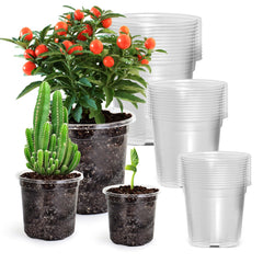Bluepro clear nursery pots set, 3.5-inch, 4-inch, and 5-inch sizes