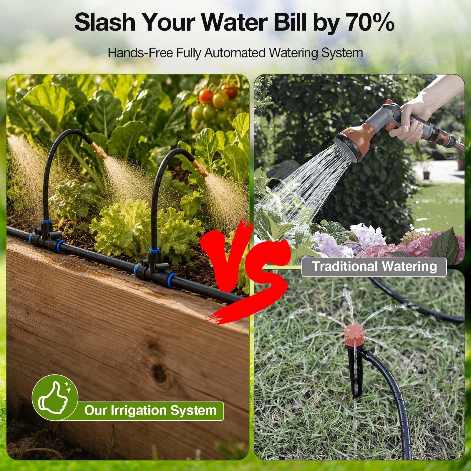 Bluepro drip irrigation system in garden setup
