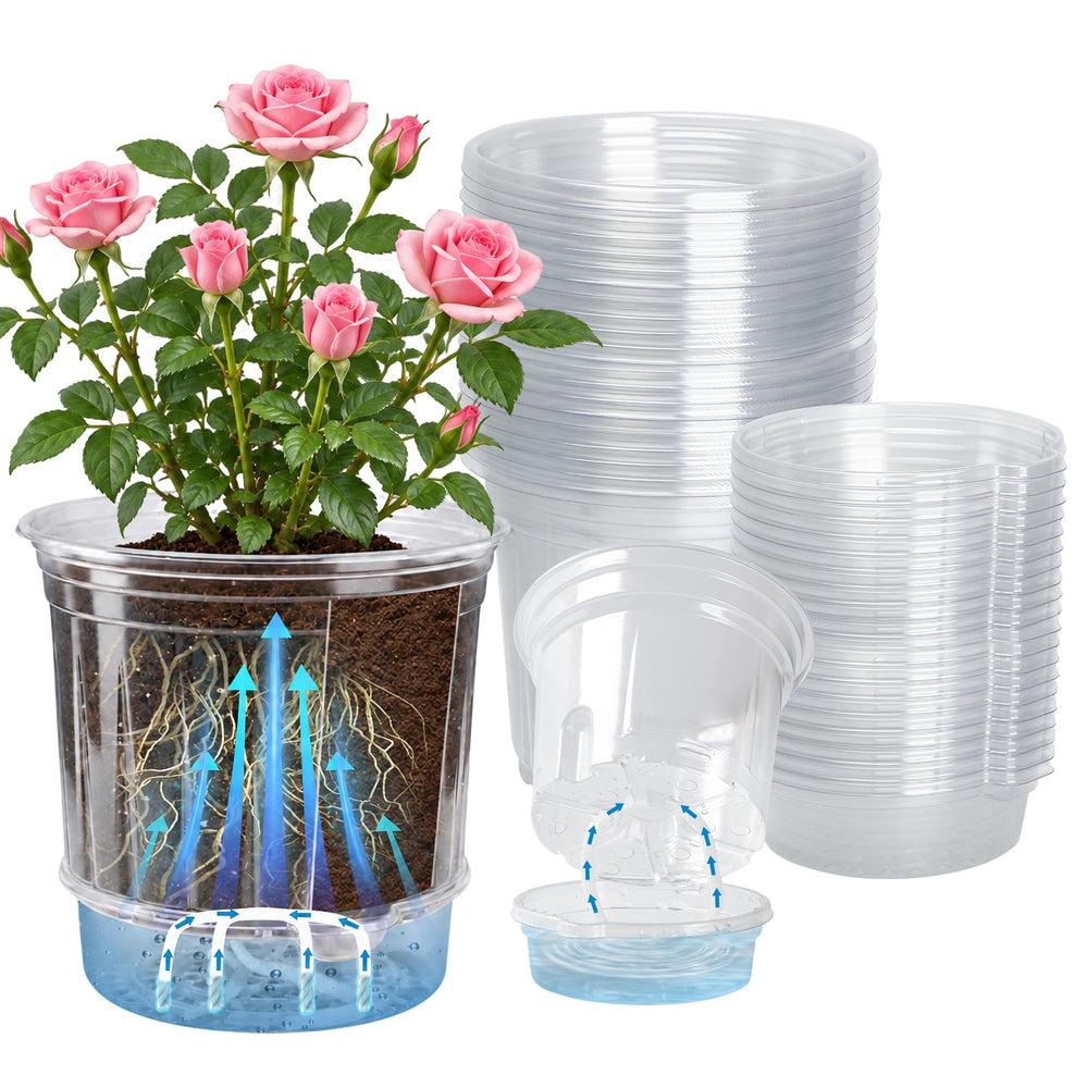 Bluepro Self Watering Pot 5 Inch clear model side view