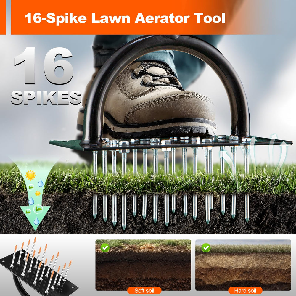 Bluesea Lawn Aerator assembled with steel tube attached