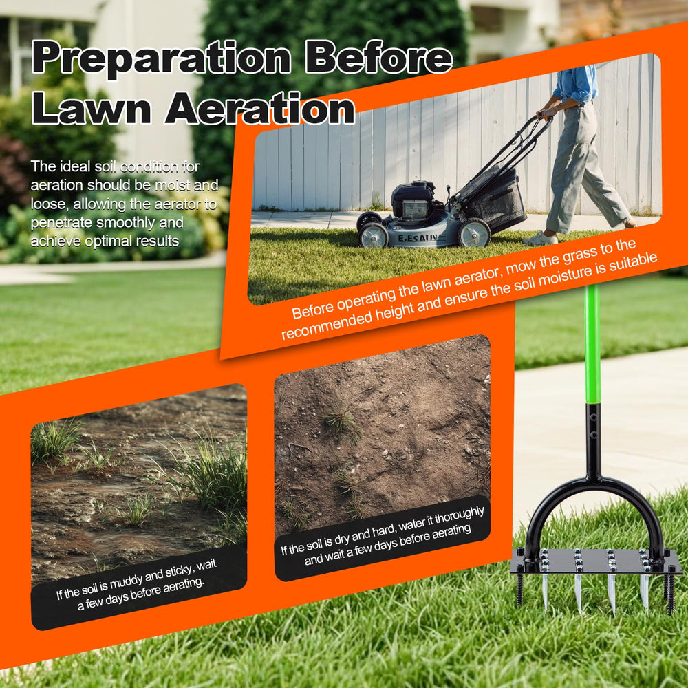 Bluesea Lawn Aerator in use on a lawn