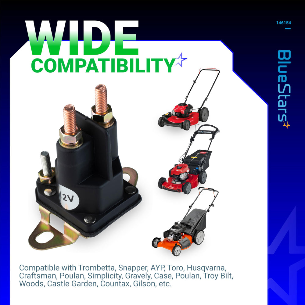 BlueStars 4-Pole Starter Solenoid installed on mower