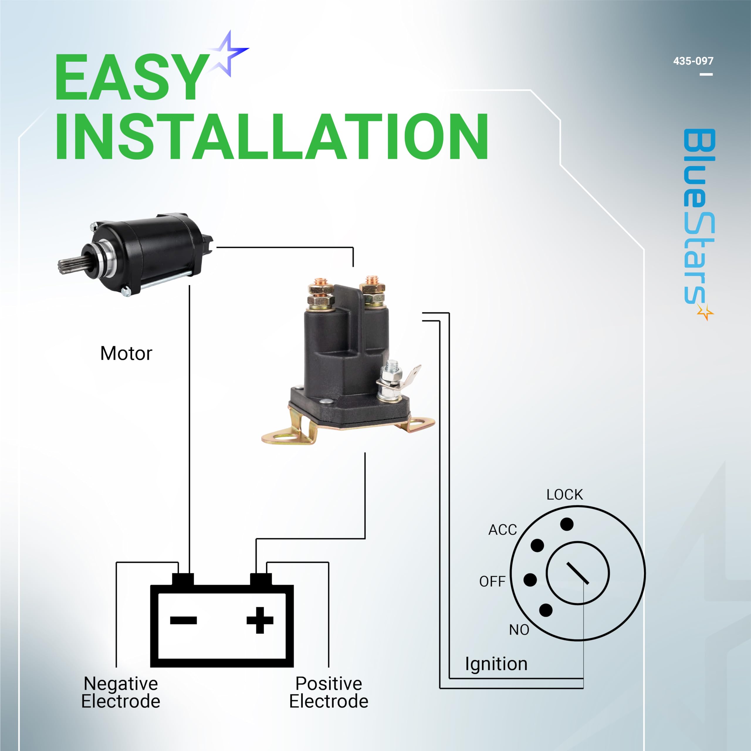 BlueStars 435-097 Starter Solenoid dimensions and weight