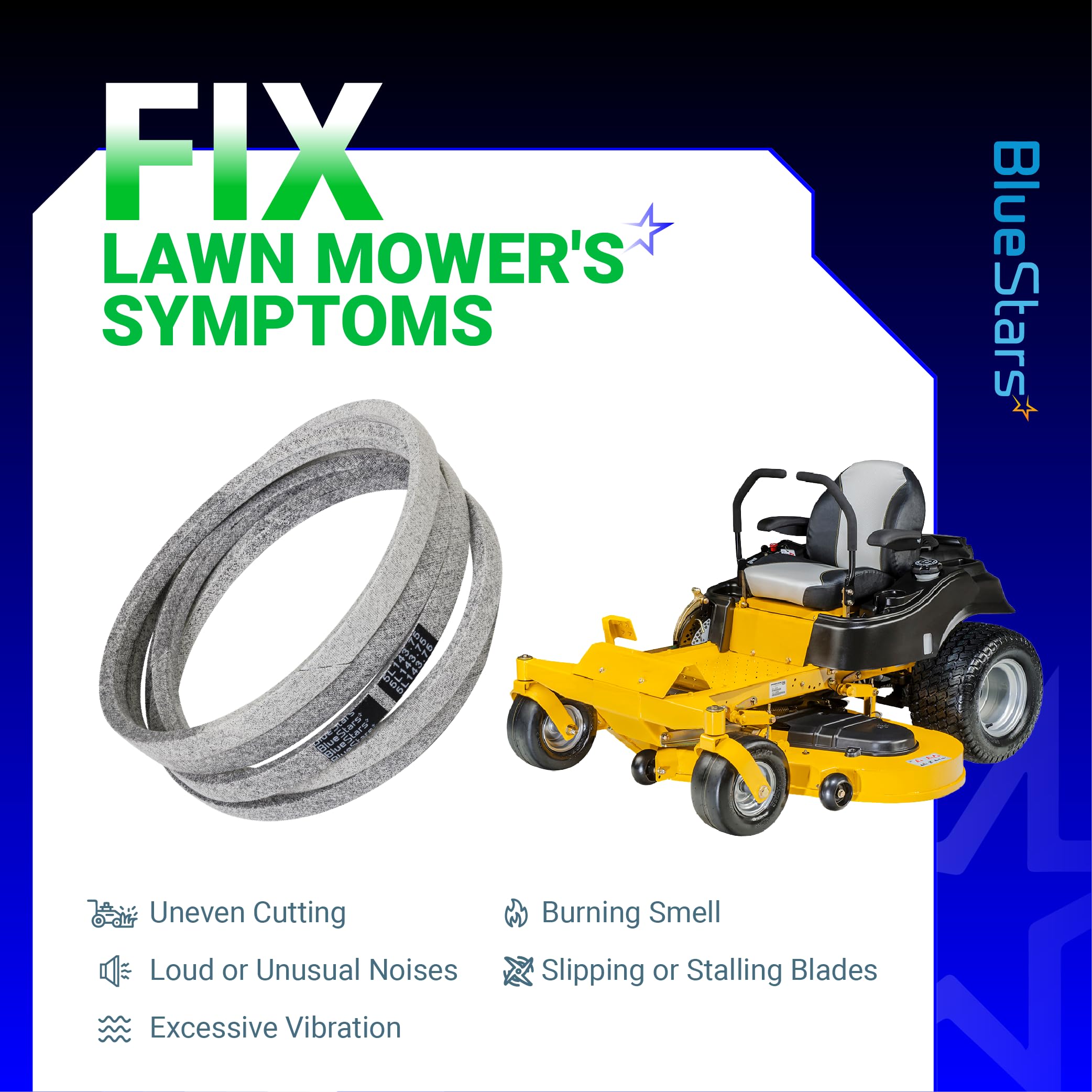 BlueStars 604817 Mower Deck Belt compatibility chart