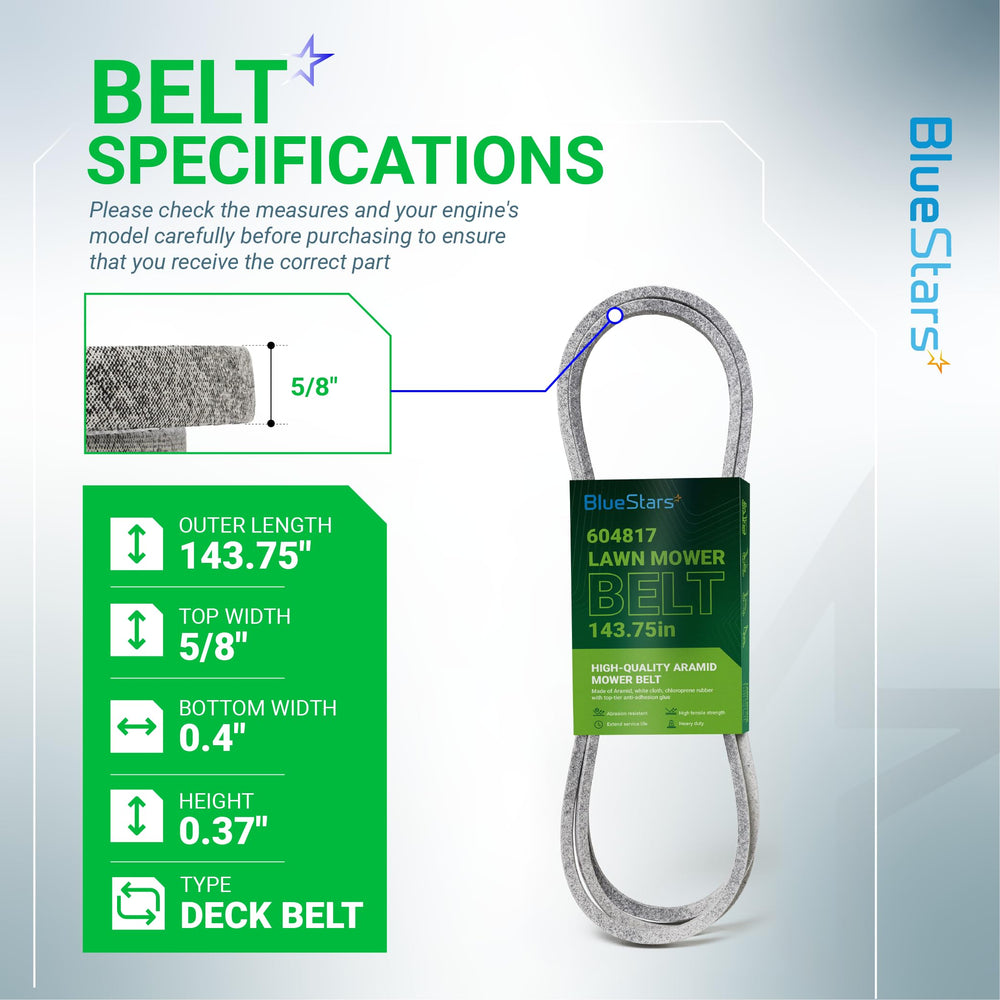 BlueStars 604817 Mower Deck Belt side view