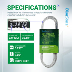 BlueStars 954-04032B Edger Drive Belt side view