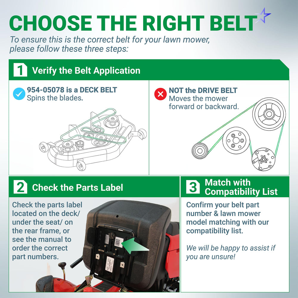 BlueStars 954-05078 Deck Belt packaged for sale