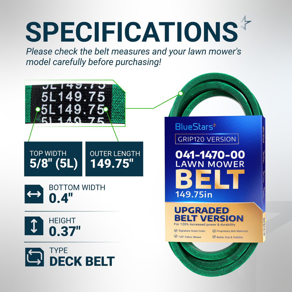 BlueStars Deck Belt 041-1470-00 back view
