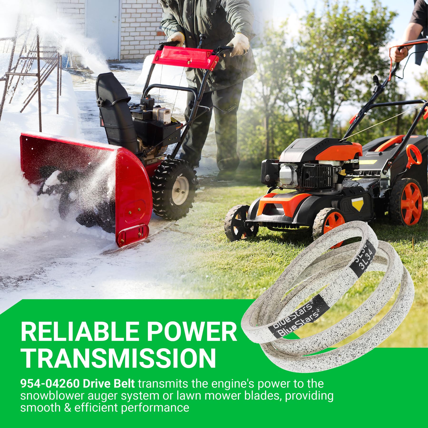 BlueStars Drive Belt in use during snow removal