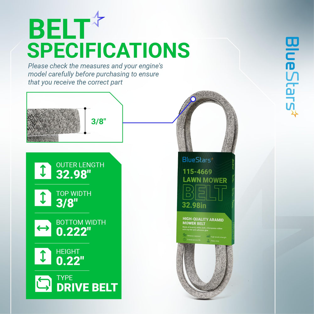 BlueStars Drive Belt packaging with specifications