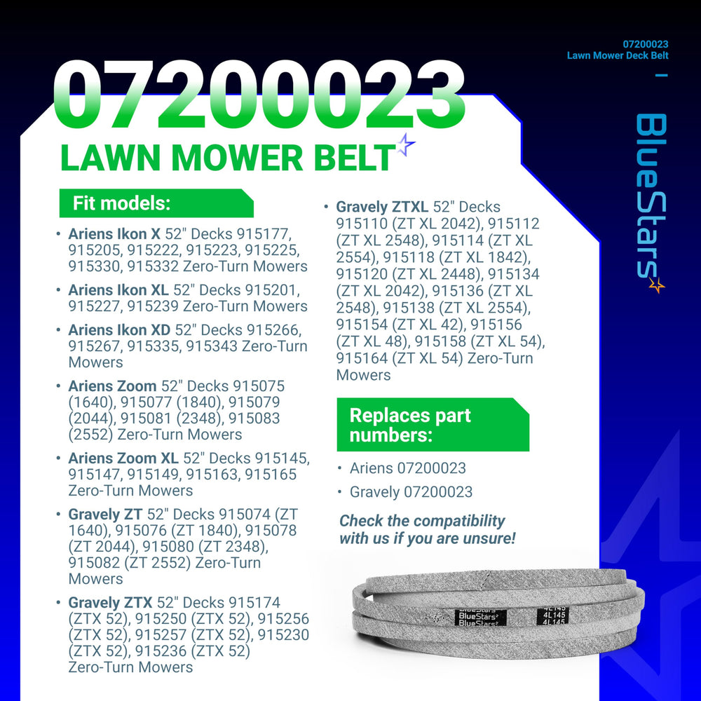 BlueStars Mower Deck Belt side view