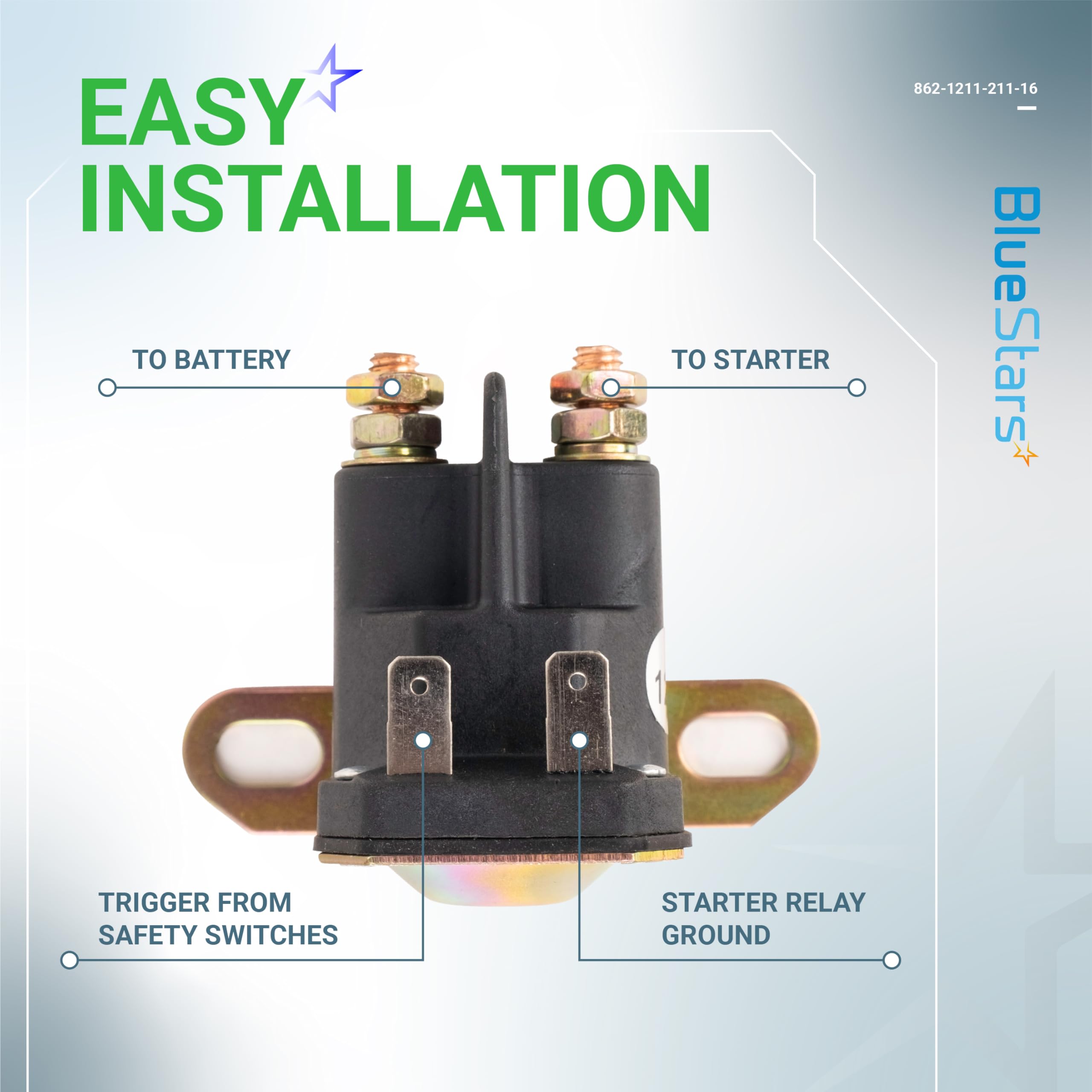 BlueStars Starter Solenoid Relay 12V with other lawn mower parts