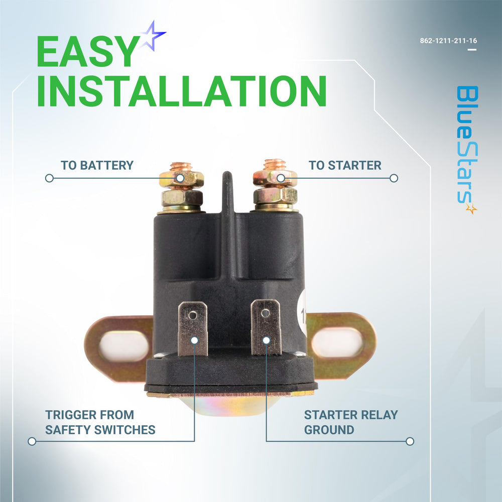 BlueStars Starter Solenoid Relay 12V with other lawn mower parts