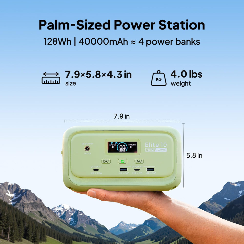 BLUETTI Elite 10 Mini Portable Power Station with charging cables