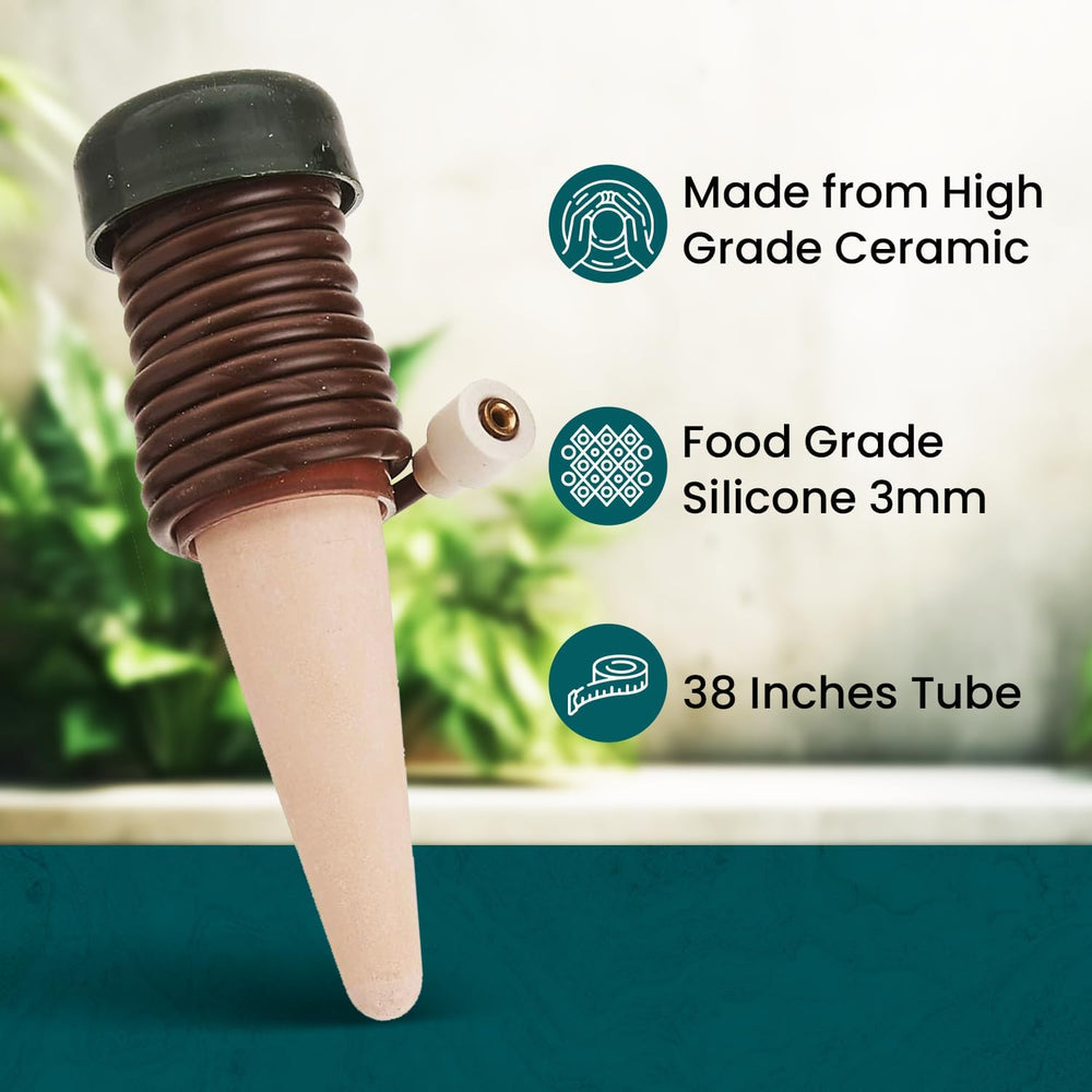 Blumat stakes with green ceramic finish