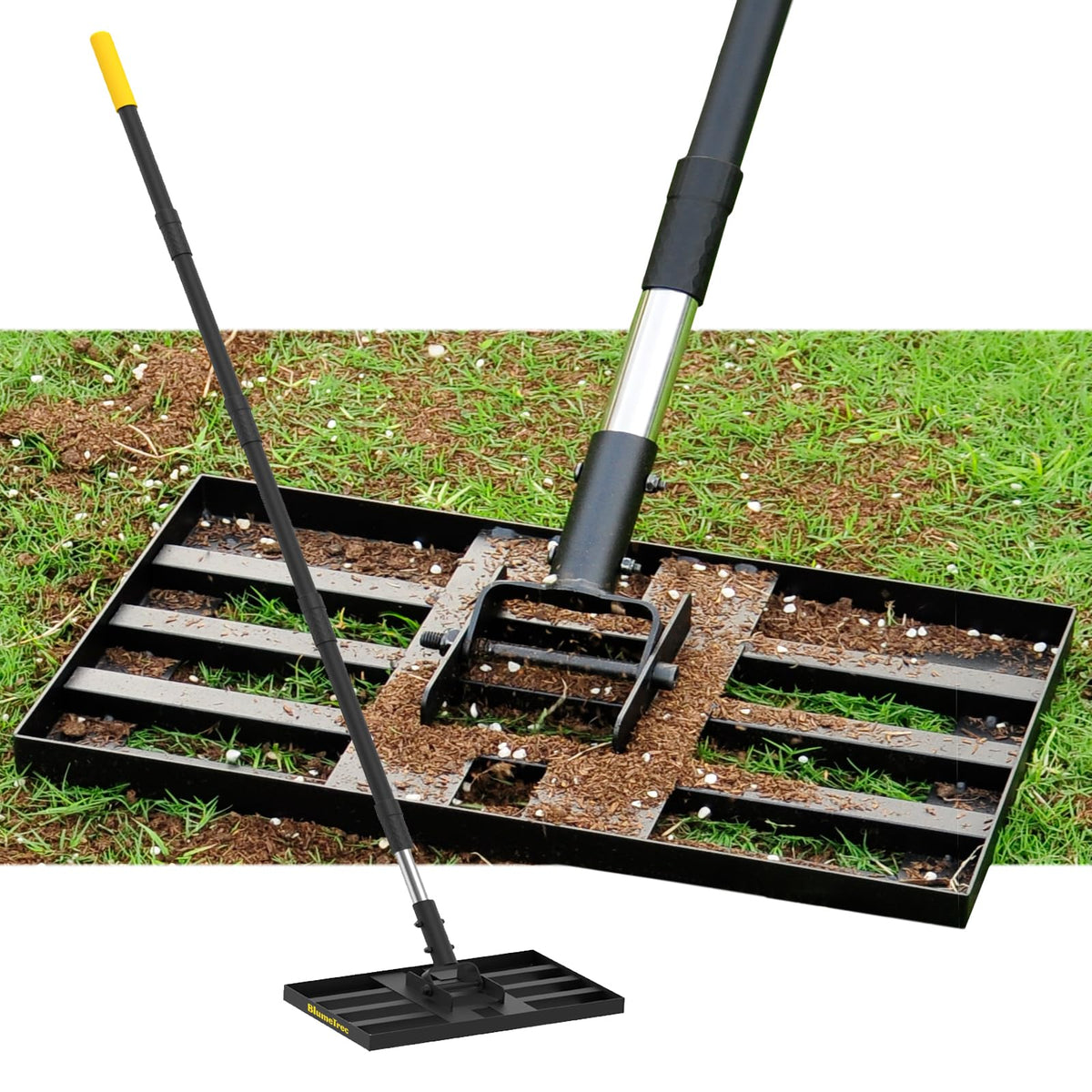BlumeTrec Lawn Leveling Rake 17"x10" black model front view
