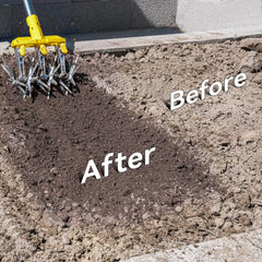 BlumeTrec Rotary Cultivator in garden setting