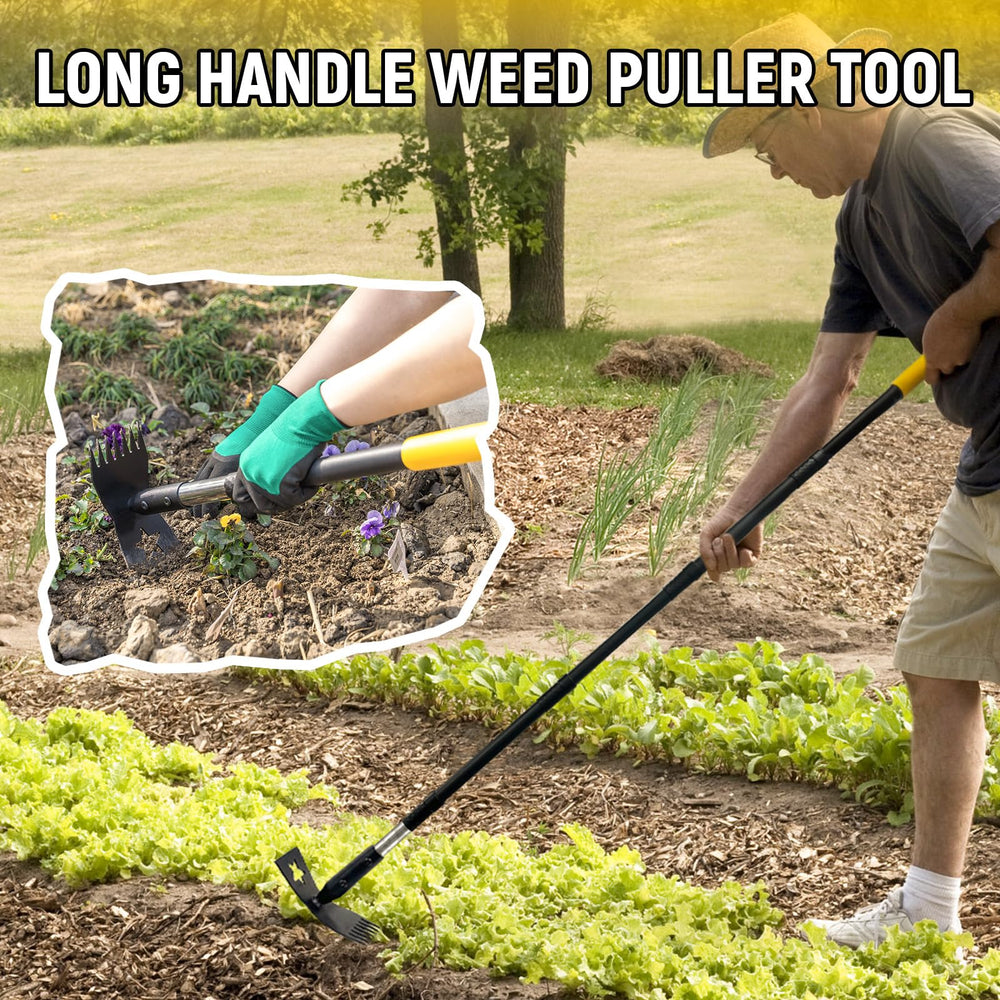 BlumeTrec weed rake in garden setting