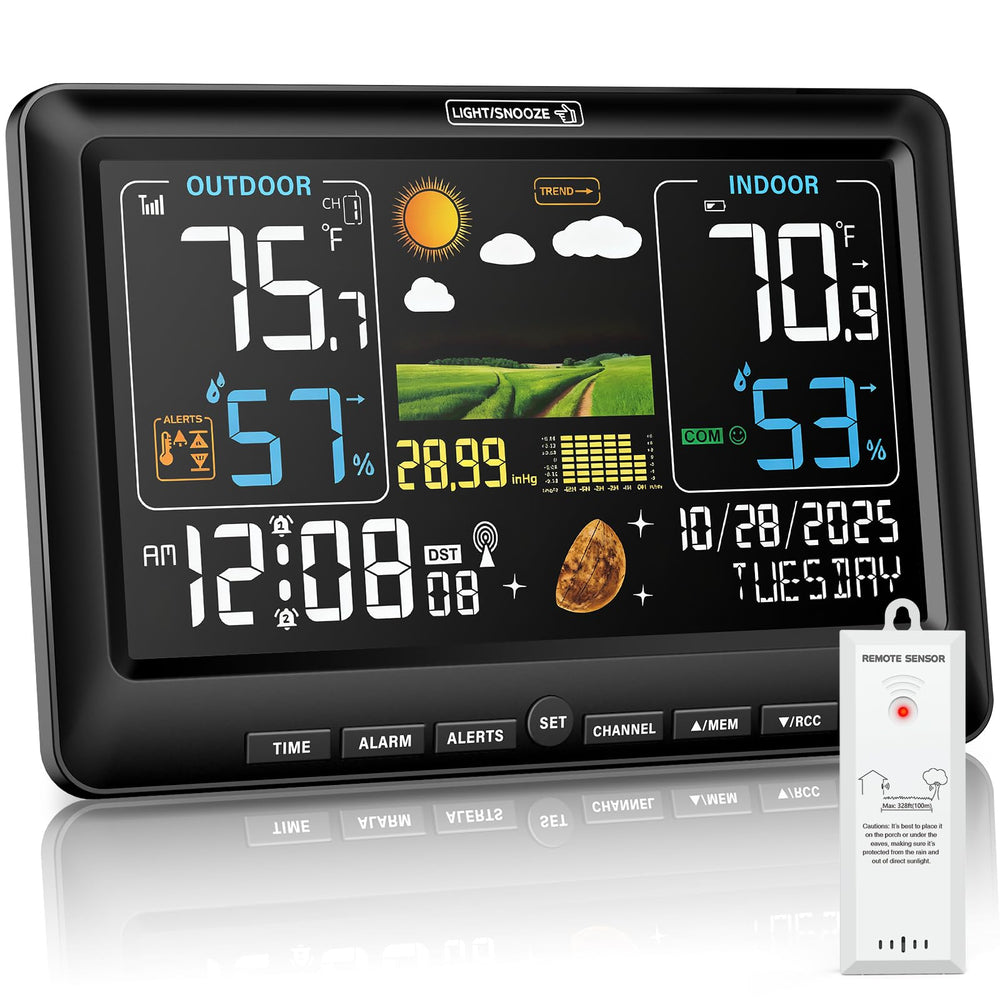 BluSon Weather Station front view with HD colour display