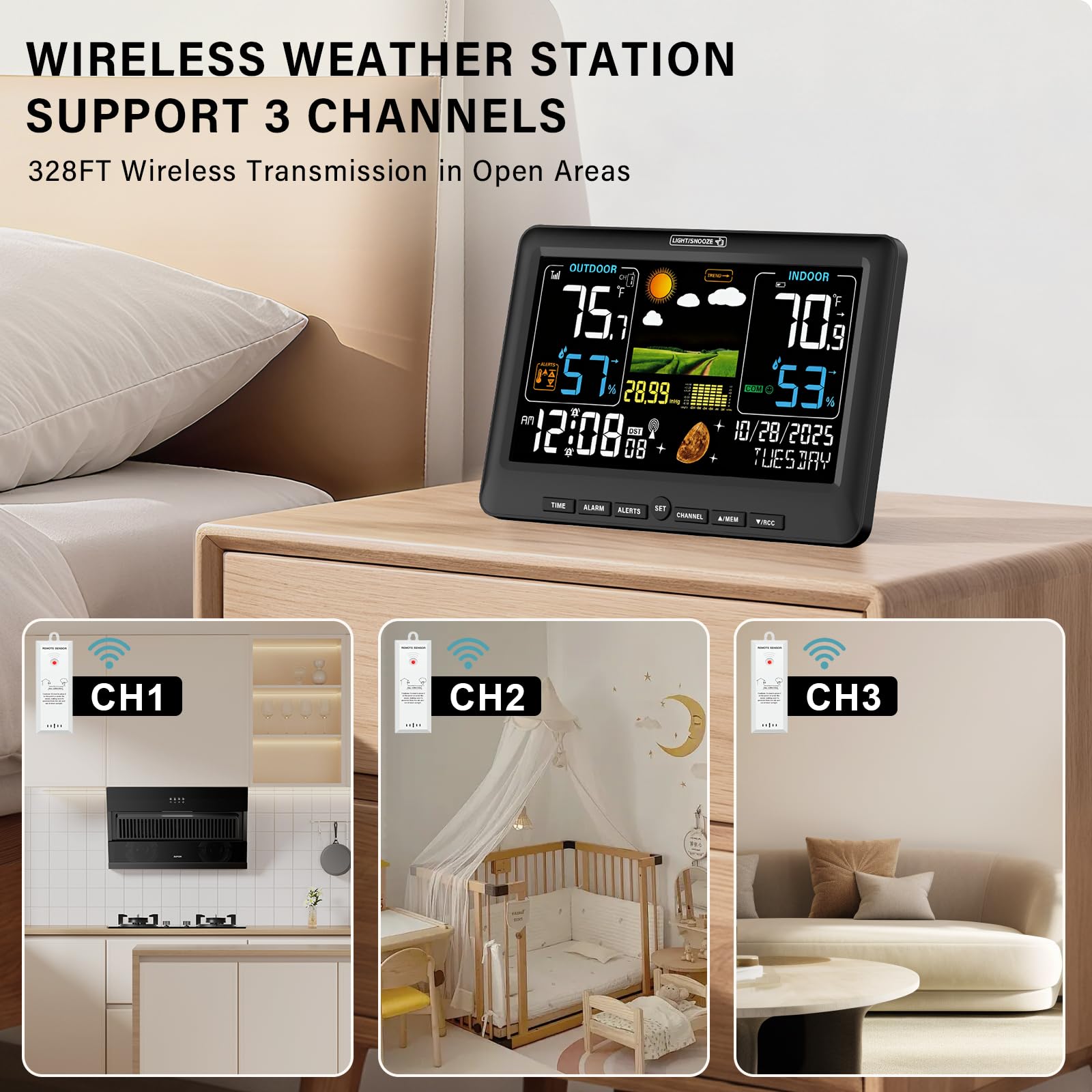 BluSon Weather Station showing moon phases