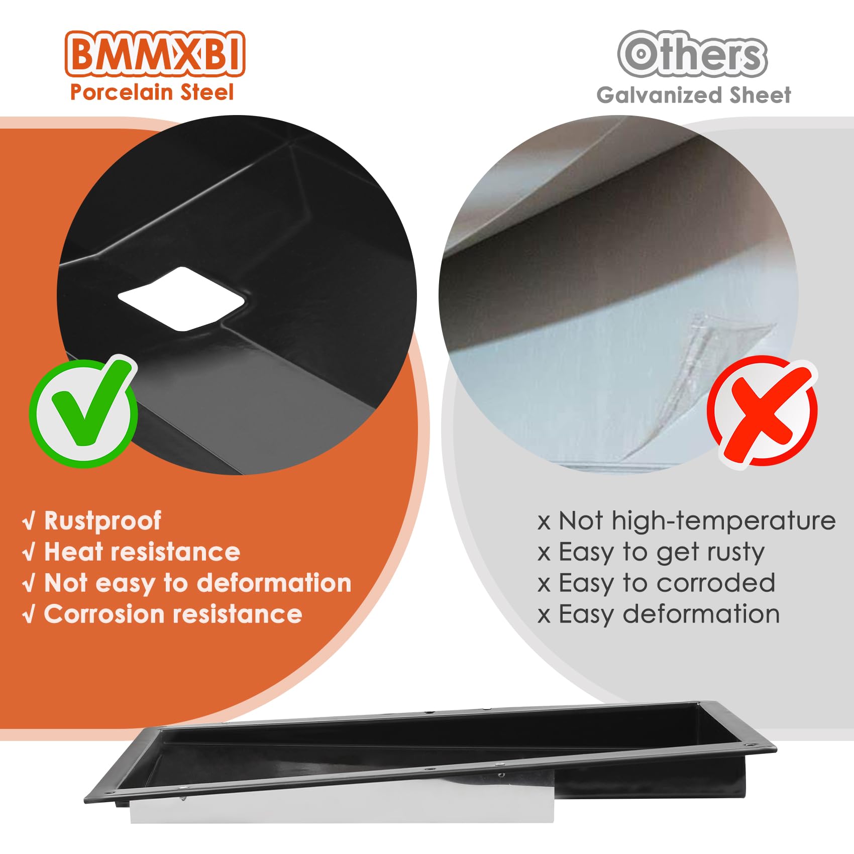 BMMXBI Grease Tray sloped bottom for easy cleaning