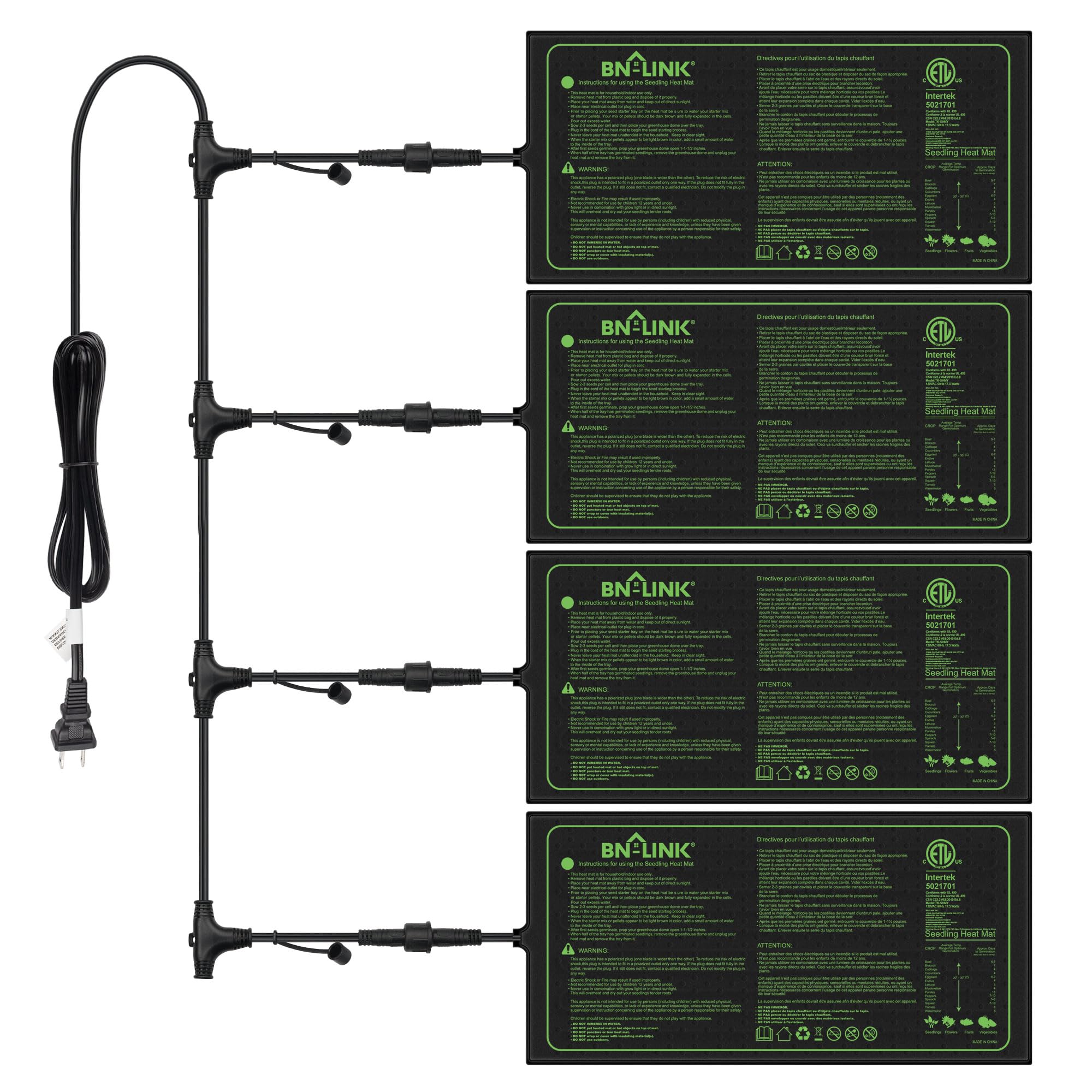 BN-LINK 10" x 20.75" Seedling Heat Mat front view