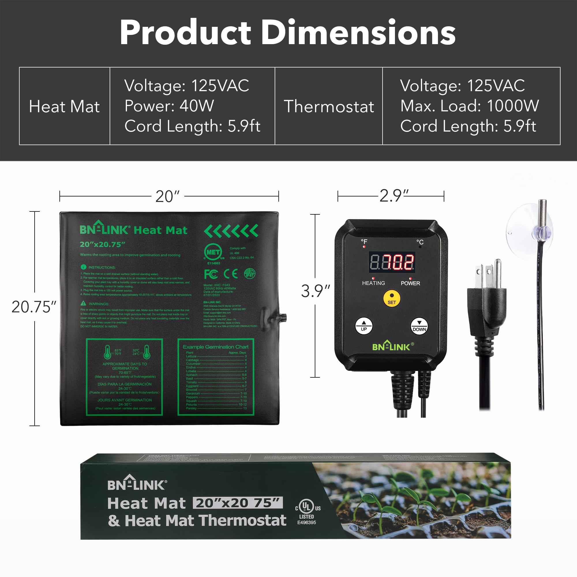 BN-LINK Heat Mat showing flexible PVC material
