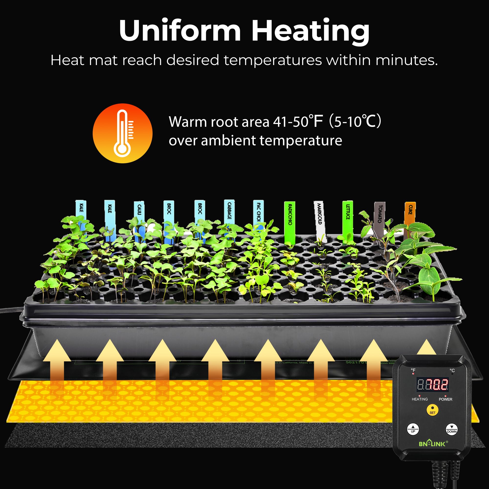 BN-LINK Heat Mat with temperature controller close-up