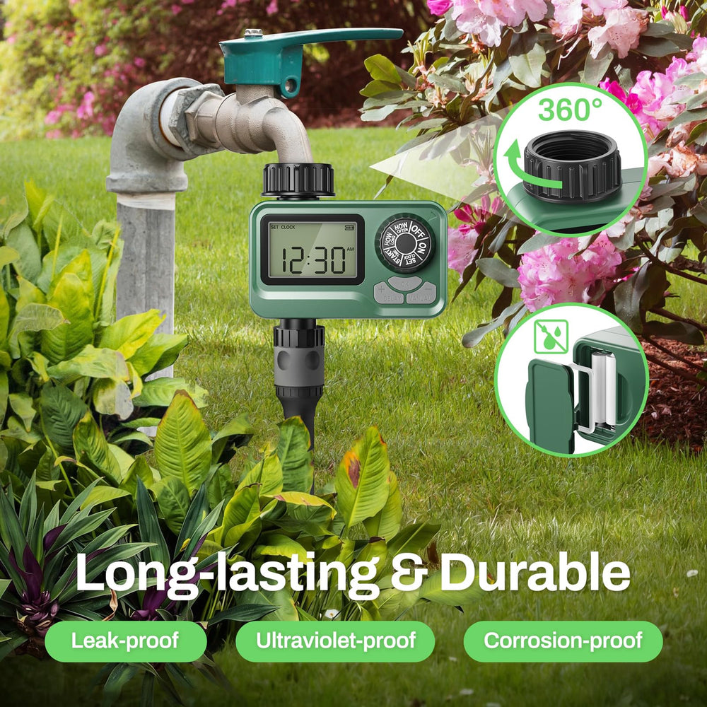 BN-LINK Outdoor Water Timer in use in a garden setting