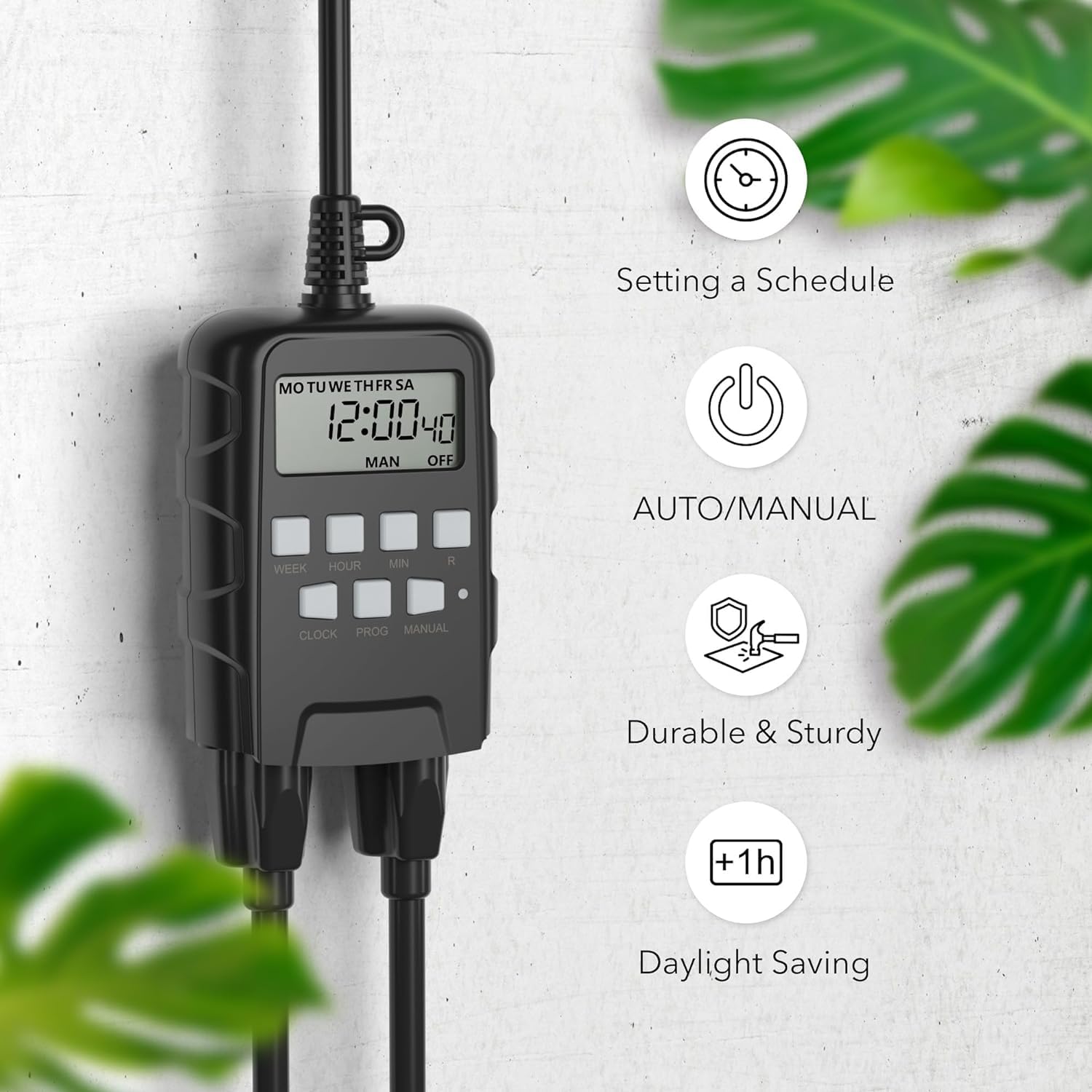 BN-LINK Timer in outdoor setting with lights
