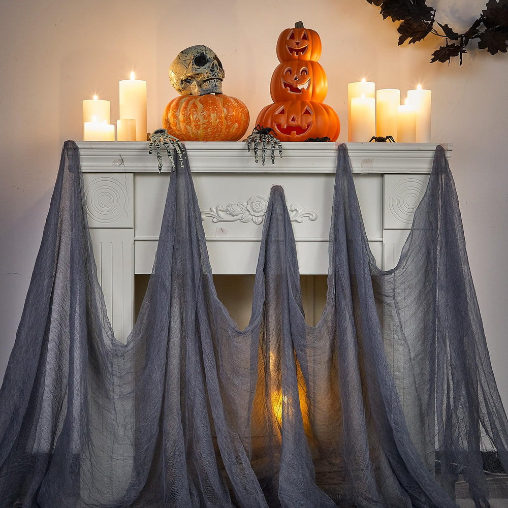 Boao Gray Cheesecloth used in outdoor Halloween display