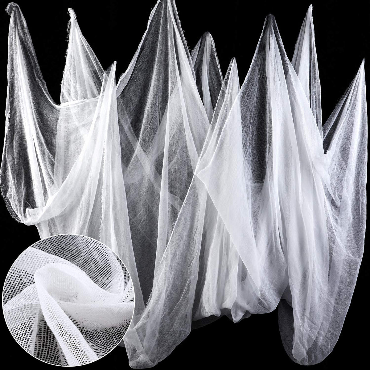 Boao Halloween White Cheesecloth 85 x 197 inch folded view