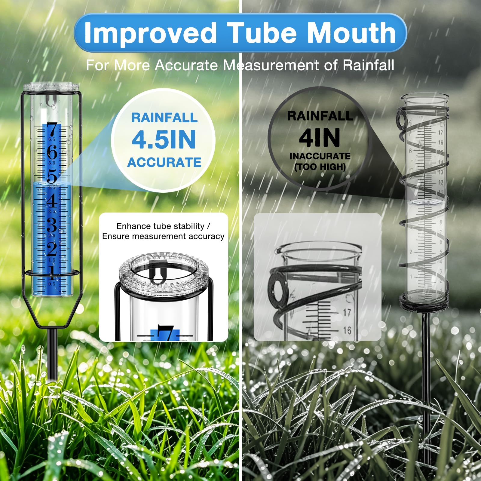 BoArt Rain Gauge adjustable height feature
