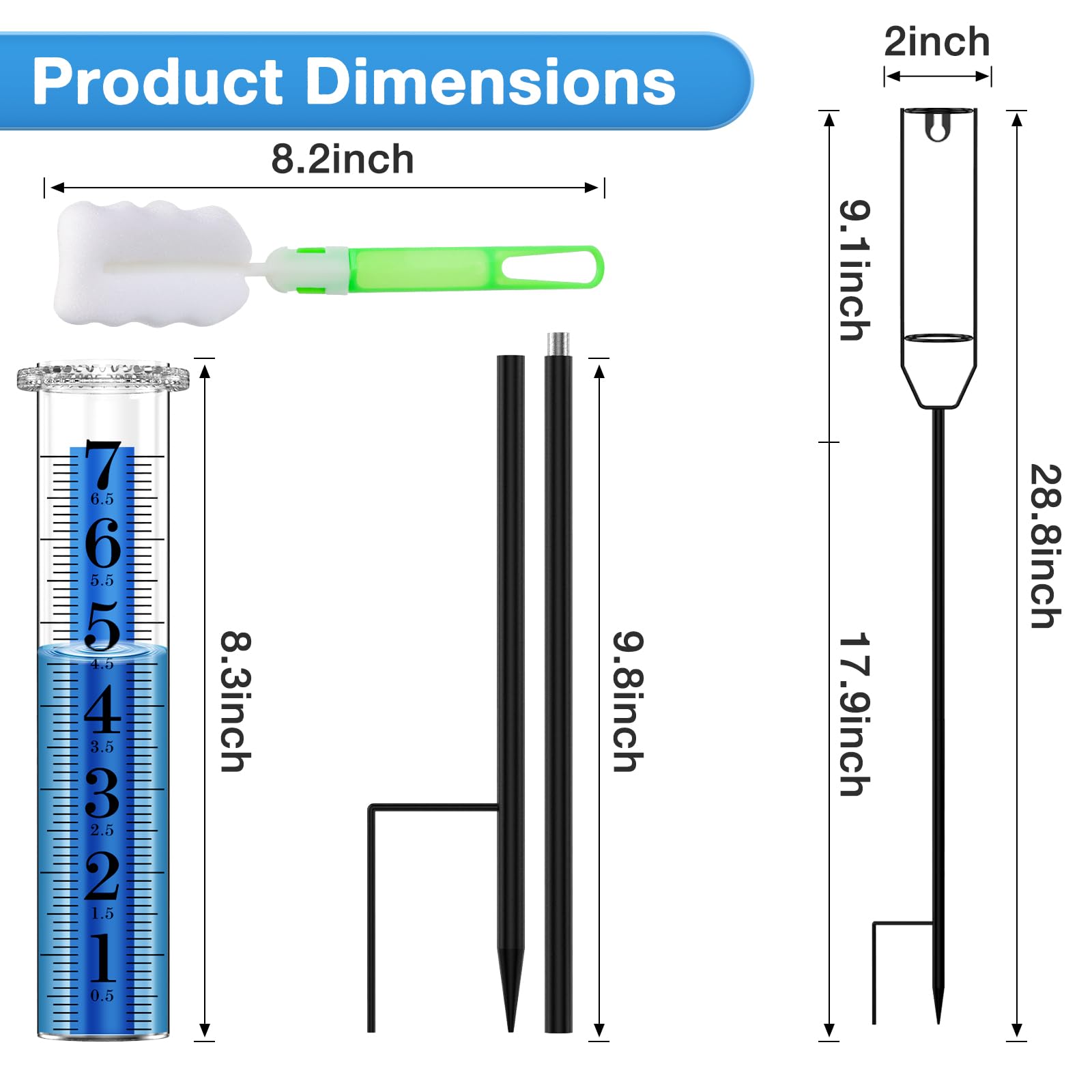 BoArt Rain Gauge freestanding holder