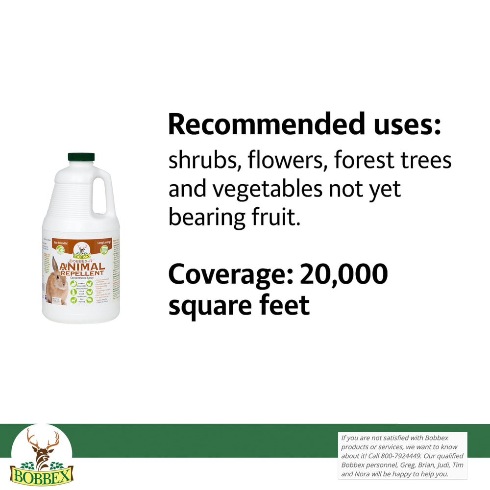 Bobbex-R Animal Repellent being applied in a garden