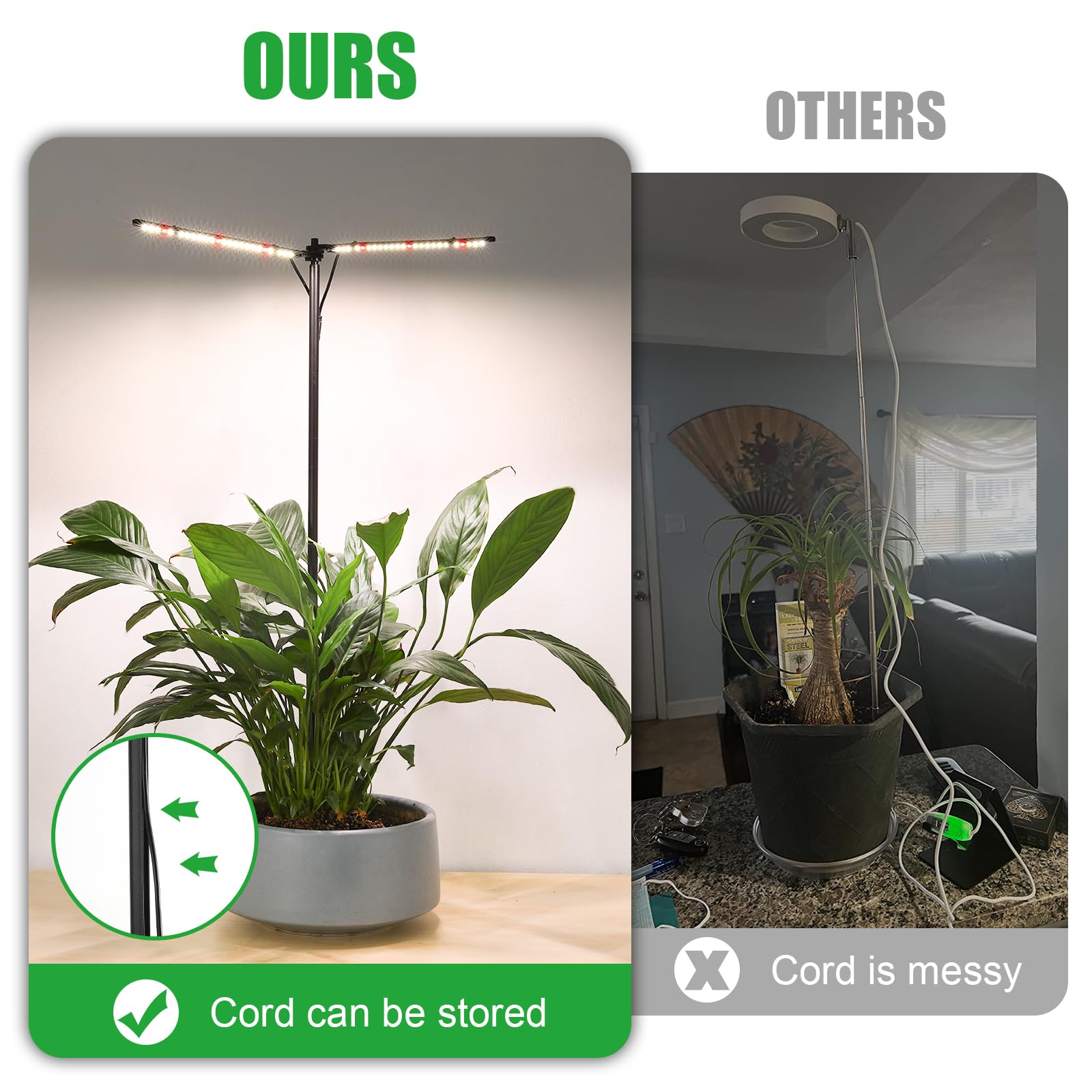 bodkar Plant Grow Light demonstrating full spectrum light