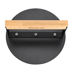 bodkar Smash Burger Press with wood handle front view