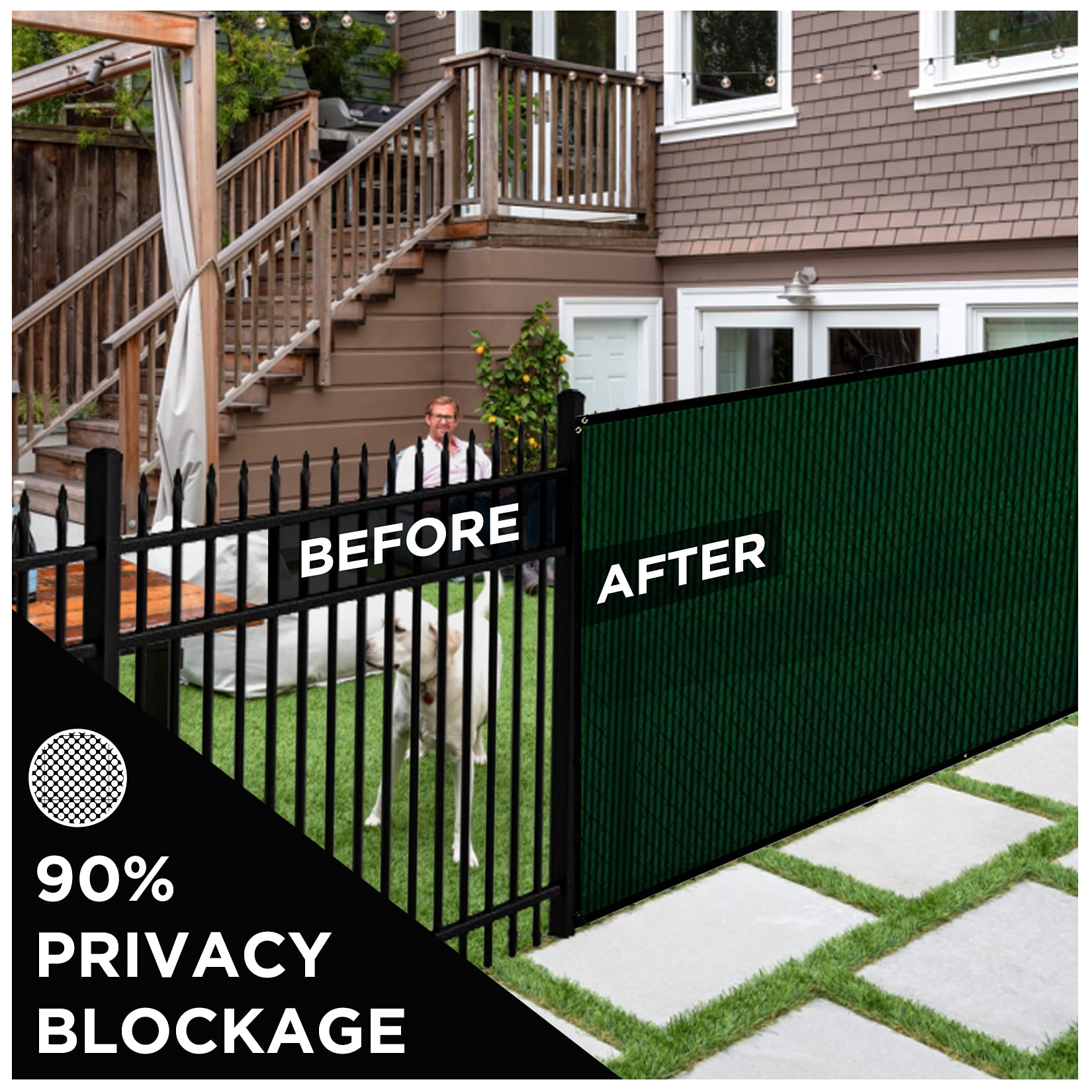 Boen 6' x 25' Privacy Screen in a patio setting