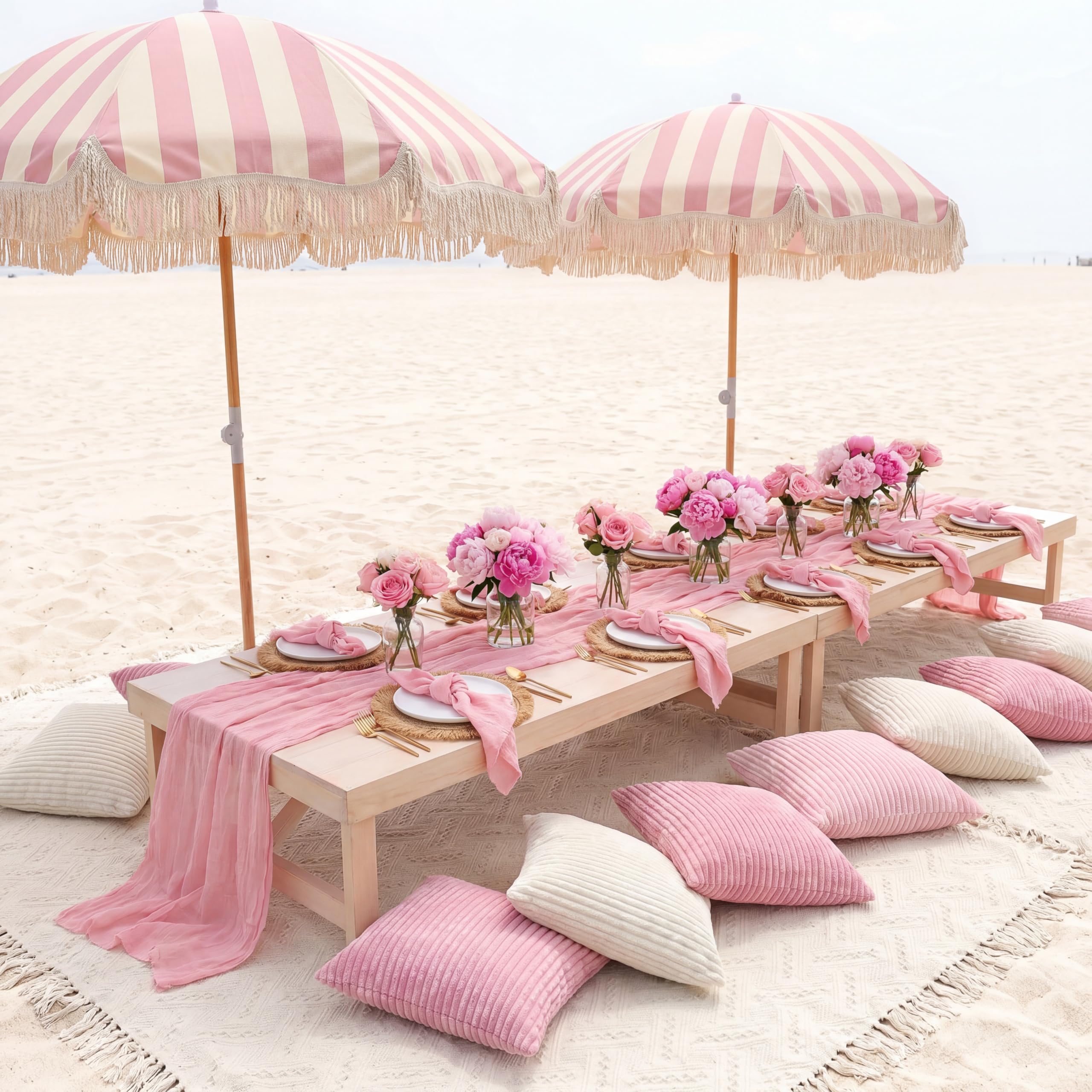 Boho design picnic blanket spread out outdoors