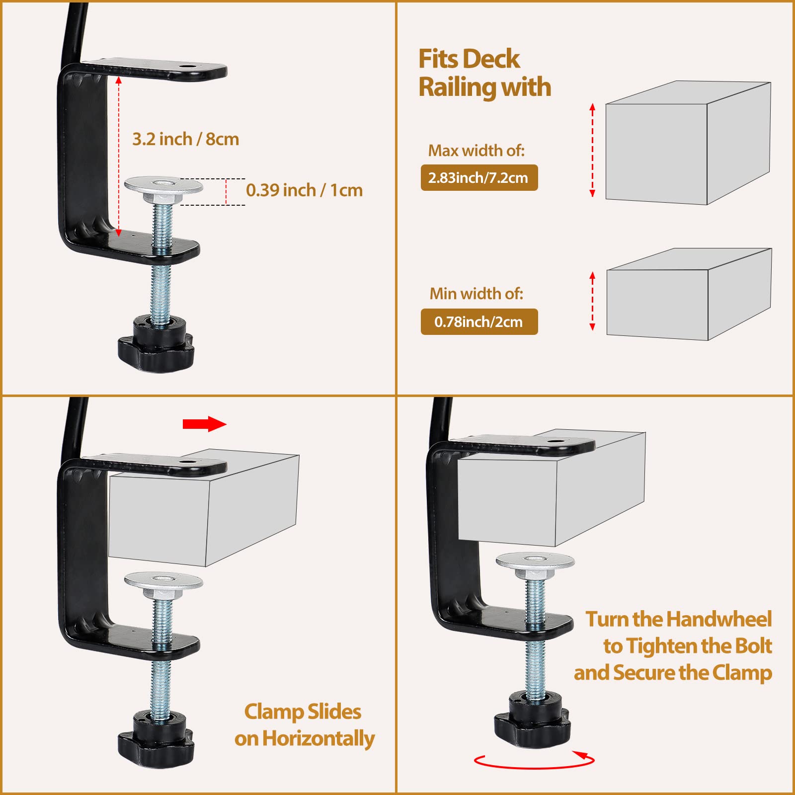 BOLITE bird feeder hanger mounted on a balcony railing