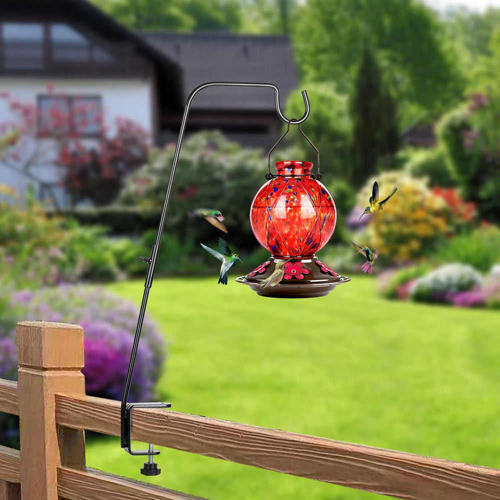 BOLITE black bird feeder hanger with decorative lanterns