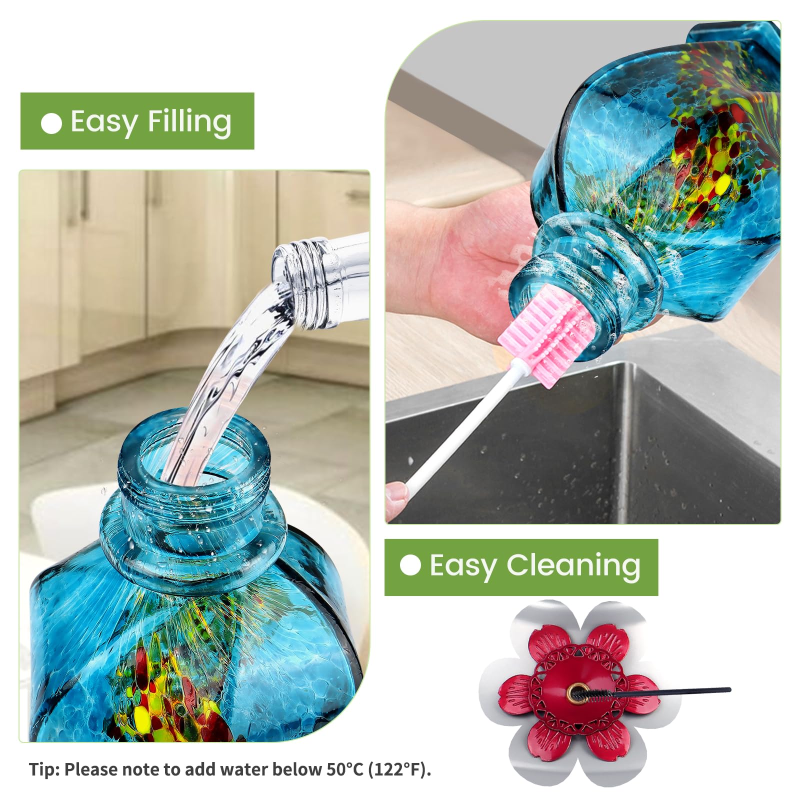 BOLITE Hummingbird Feeder hanging outdoors
