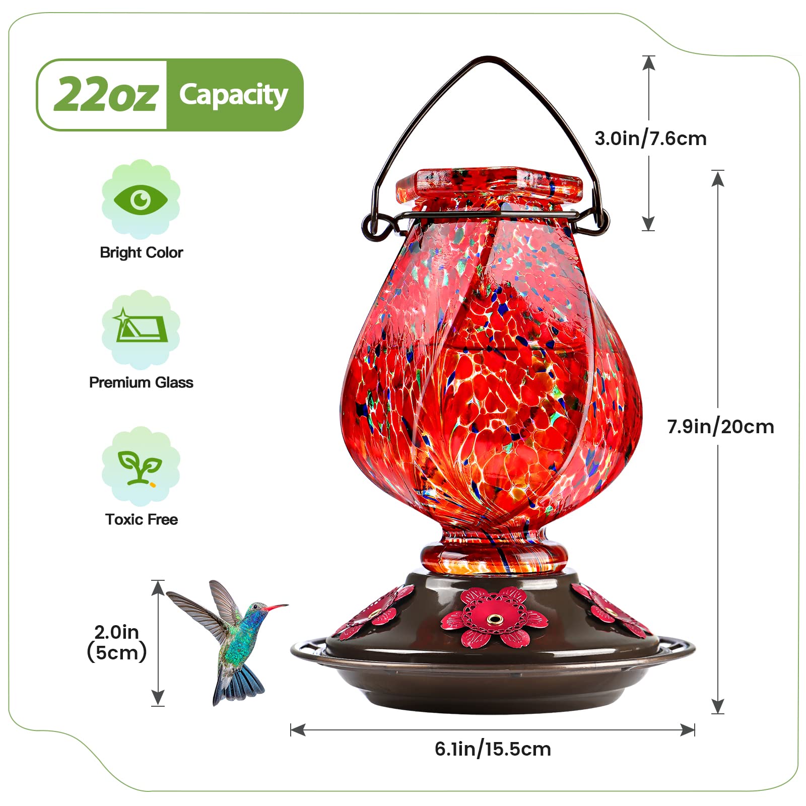 BOLITE hummingbird feeder in outdoor garden setting